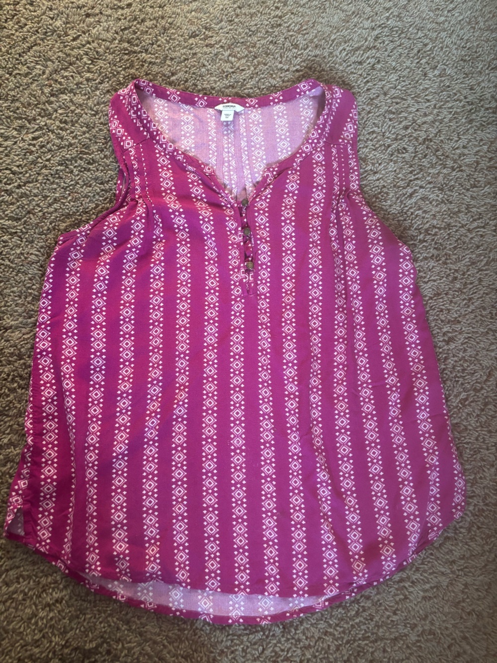 Sonoma Pink Geometric Print Tank Top